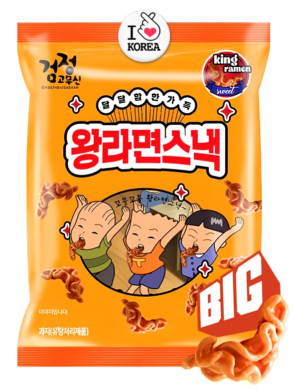 Snack Coreano de Ramen Dulce | BIG | Geomjeong Gomusin Colabo. 160g.