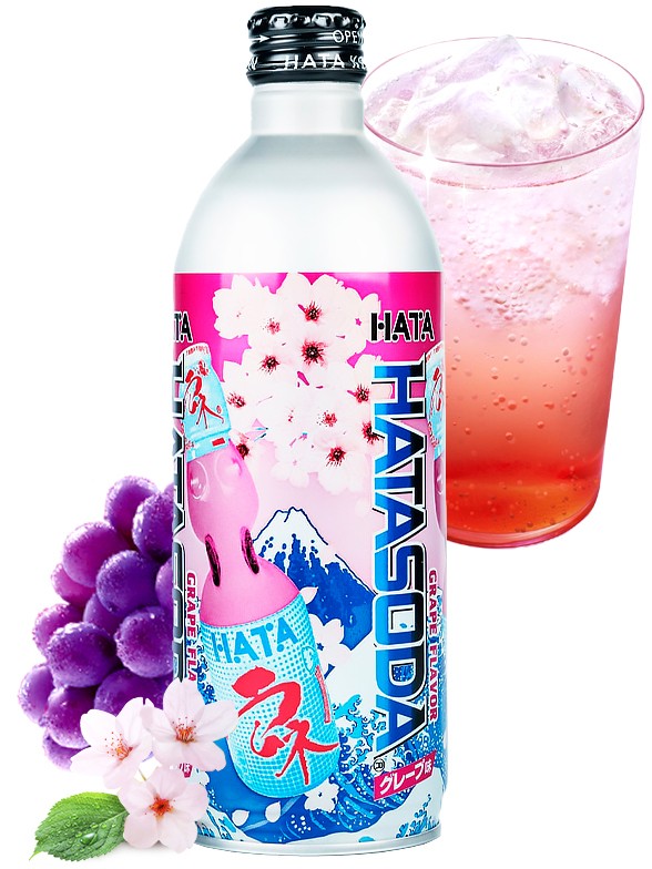 Soda Ramune de Uva Hatasoda | Hata 500 ml.