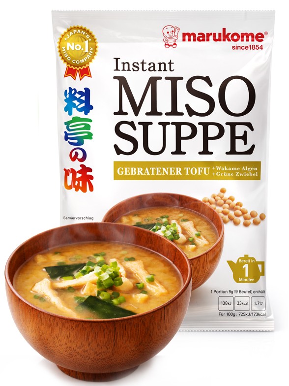 Sopa Instantánea de Miso y Tofu Frito | Marukome 3 Raciones