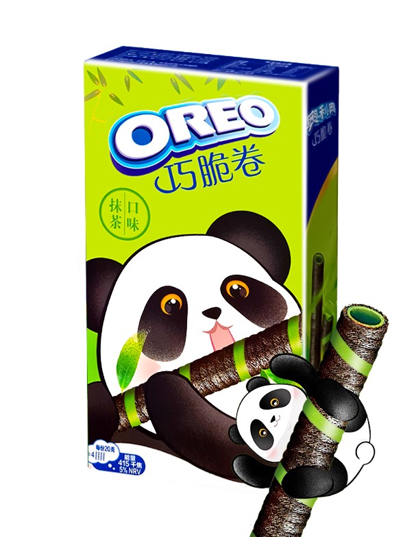 Sticks de Barquillo de Oreo rellenos de Té Verde Matcha | Edición Panda 55 grs.