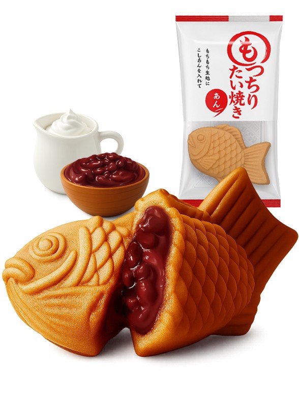 Pasteles Taiyakis de Azuki | 2 Unidades | Sabor Suave 70g.