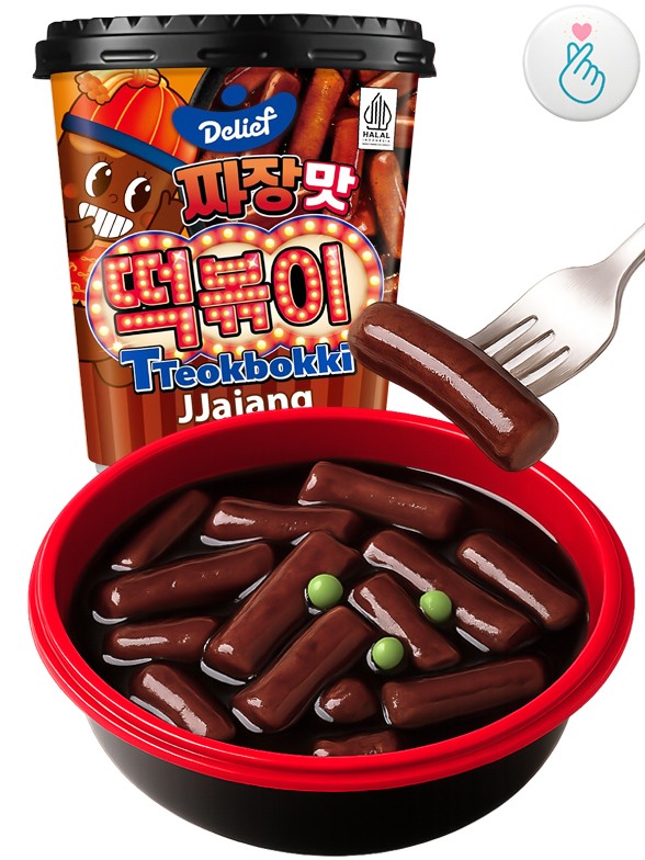 Topokki Coreanos con Salsa Jjajang | Cup Halal 120g.