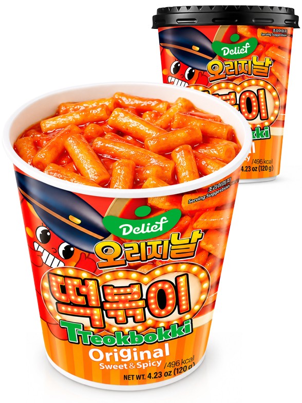 Tteokbokki (Topokki) Original Dulce y Picante Cup | Delief 120 g