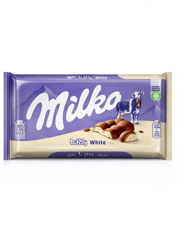 Chocolate Milka relleno de Mousse de Chocolate Blanco 95g.