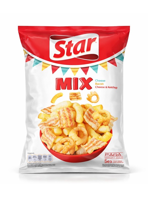 Snack Mix Queso, Bacon, y Queso con Ketchup | Star Pepsi 90g.
