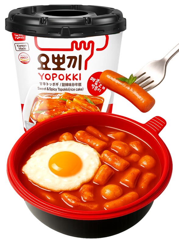 Topokki Coreanos Instantáneos con Salsa | Yopokki 140g.