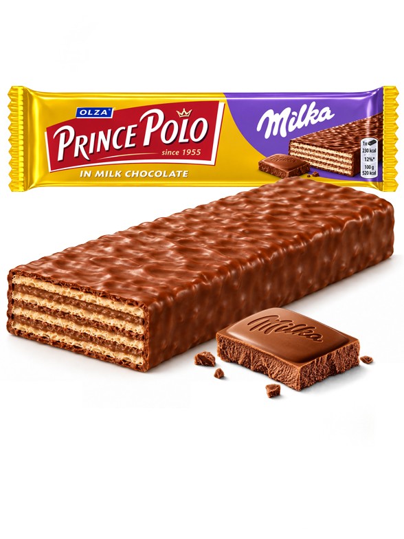 Chocolatina Waffer Prince Polo XXL con Milka | 45 g
