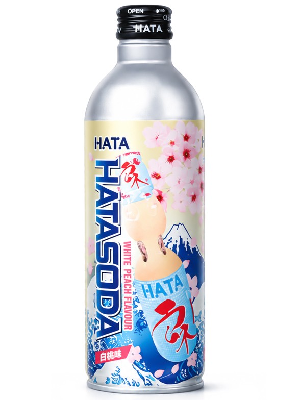 Soda Ramune de Melocotón Blanco | Hata 500 ml