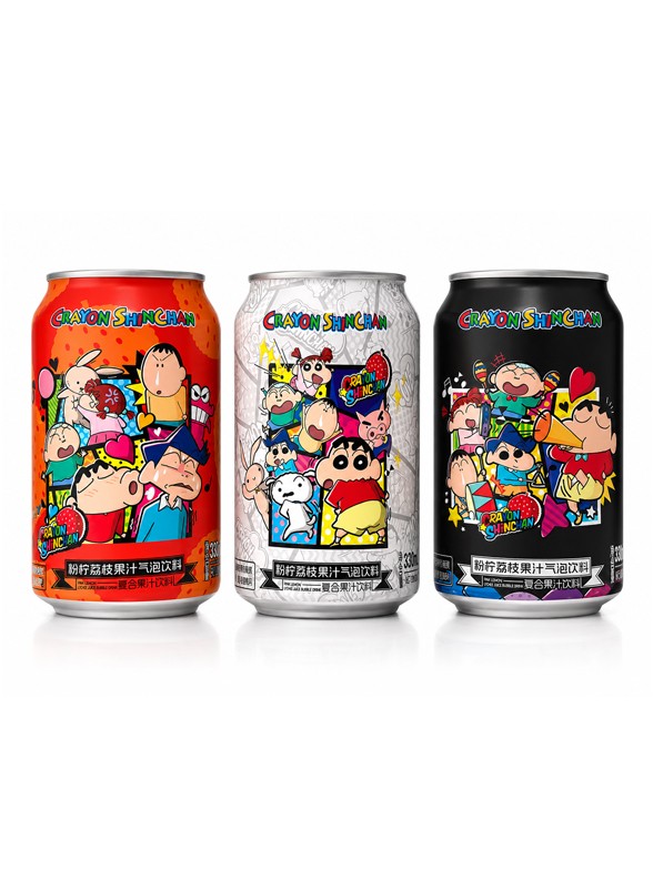 Refresco de Lichi y Limón Crayon Shin Chan | 3 Diseños 330 ml