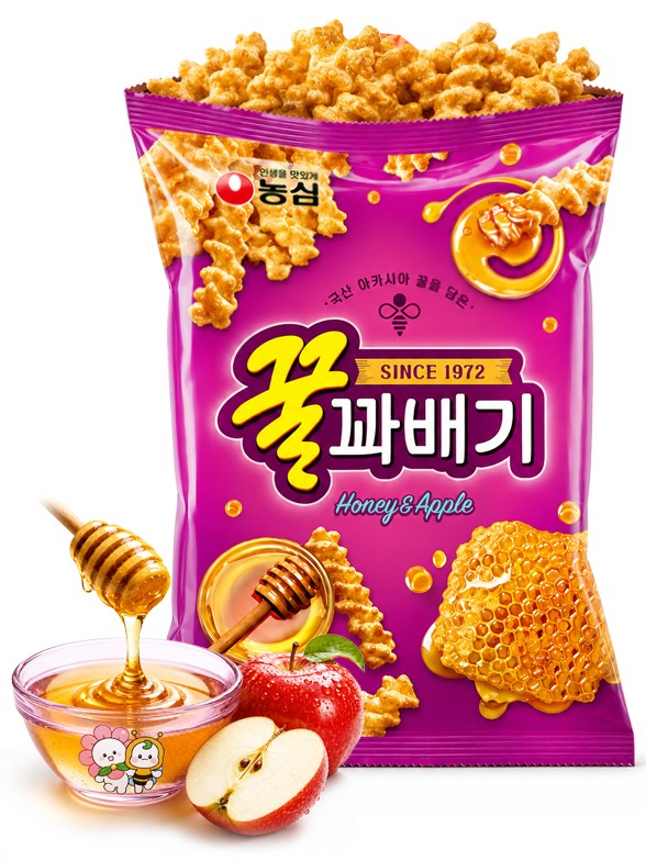 Snack Coreano Honey Twist Miel y Manzana | Nongshim 70 g