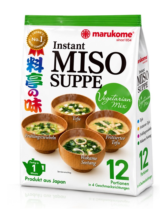 Sopas Instantáneas de Miso Rojo | 12 Raciones | 4 variedades