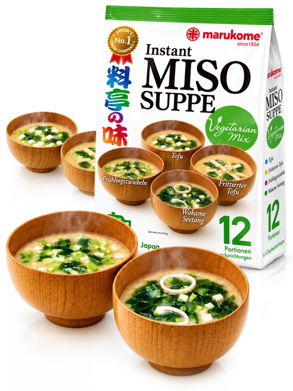 Sopas Instantáneas de Miso Rojo | 12 Raciones | 4 variedades