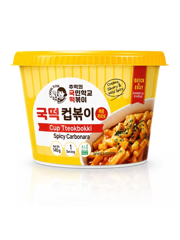 Tteokbokki (Topokki) con Carbonara Medio Picante 140g.