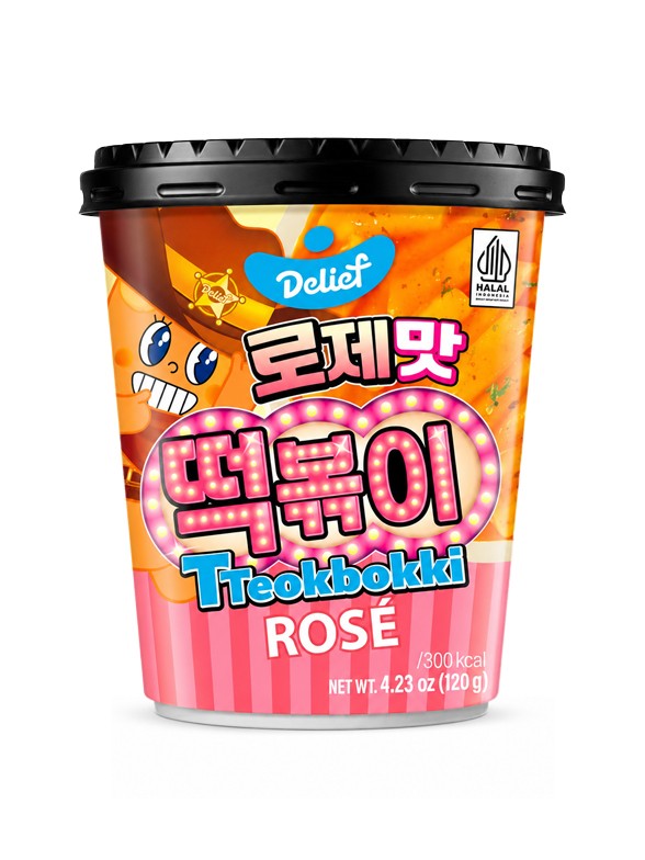Tteokbokki (Topokki) Carbonara Rosé Cup | Delief 120g
