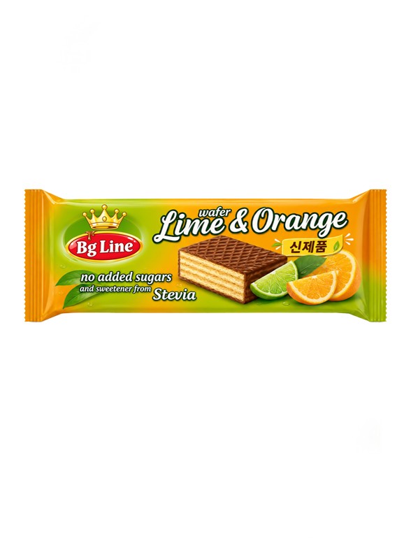 Chocolatina Waffer con Chocolate Lima Naranja | Sin Azúcar 35 g.