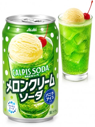 Calpis Soda de Melon y Helado de Vainilla | 350 ml.