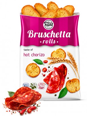Chips de Pan Flint Bruschetta Rolls Hot Chorizo | 65 g