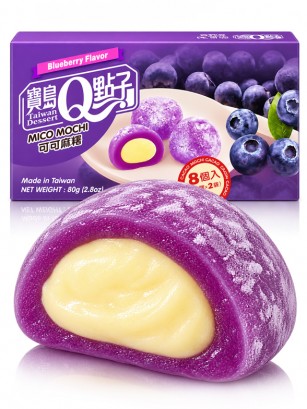 Mini Mochis de Arándanos y Choco Blanco | QLove 80 g