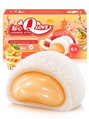 Mini Mochis de Melocotón y Crema Pastelera | QLove 80 g