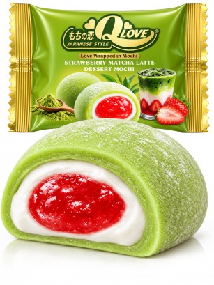 Mochi de Matcha Latte con Fresa QLove | Unidad