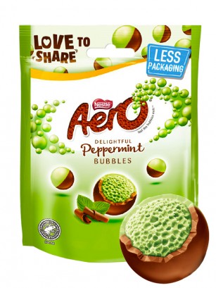 Bombones de Chocolate Aero rellenos de Mousse de Menta Peppermint 92 grs.