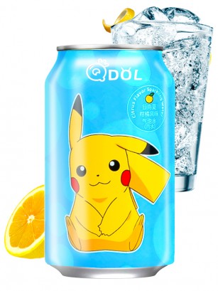 Agua Soda Sabor Cítrico | Edición Pokémon Pikachu | Qdol 330 ml.