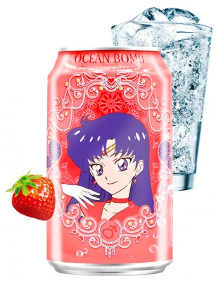 Agua Soda Sabor Fresa | Ocean Bomb Edición Sailor Moon | Marte 330 ml.