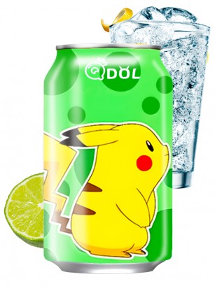 Agua Soda Sabor Lima | Edición Pokemon Pikachu | Qdol 330 ml.