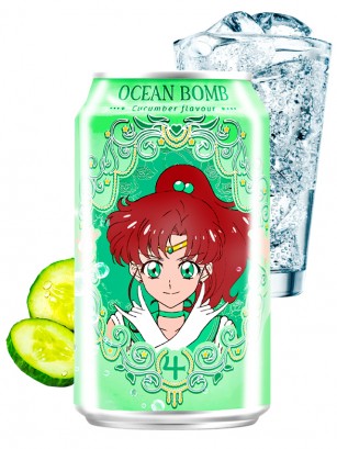 Agua Soda Sabor Pepino | Ocean Bomb Edición Sailor Moon | Júpiter 330 ml.