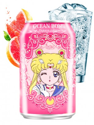 Agua Soda Sabor Pomelo | Ocean Bomb Edición Sailor Moon | Usagi Tsukino 330 ml.