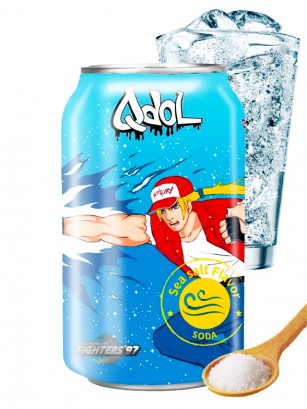 Agua Soda Sabor Sal Marina | Edición Fatal Fury: King Of Fighters | Qdol 330 ml.