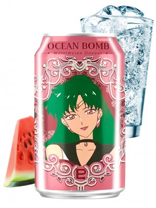 Agua Soda Sabor Sandía | Ocean Bomb Edición Sailor Moon | Plutón 330 ml.