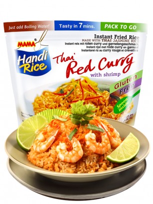Arroz Jazmín Instantáneo Salteado con Gambas y Curry Rojo 80g.