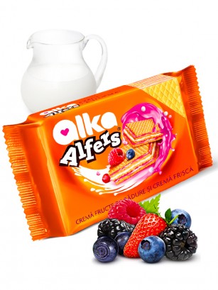 Barquillos Alfers de Frutos de Bosque y Crema de Leche 170 grs
