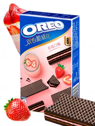 Barquillos de Chocolate Oreo Rellenos de Fresa y Chocolate 72g.