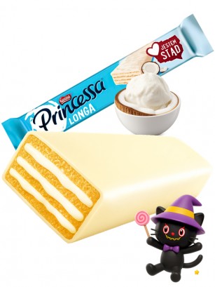 Chocolatina Princessa Choco Blanco Nestle y Coco Cream | Long | Dairy Sweets 40g.