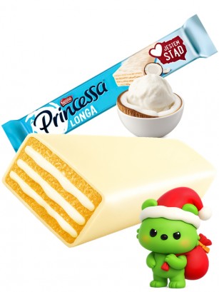 Chocolatina Princessa Choco Blanco Nestle y Coco Cream | Long | Dairy Sweets 40g.