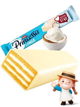 Chocolatina Princessa Choco Blanco Nestle y Coco Cream | Long | Dairy Sweets 40g.
