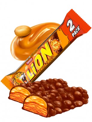 Barrita de Chocolate y Crema de Cacahuete | Lion Nestlé 2 Pack