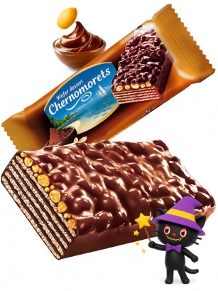 Chocolatina de Barquillo Chocolateada con Cacao y Cacahuetes 75g.