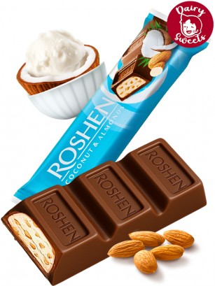 Chocolatina Roshen con Coco y Almendra | Dairy Sweets 29g.