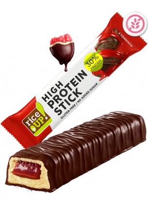 Chocolatina de Proteína de Frambuesa y Chocolate Negro 40g. | Sin Gluten