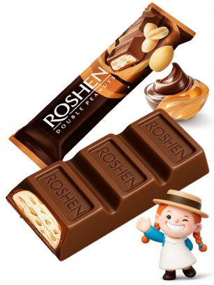 Chocolatina Roshen Doble Cacahuete | Dairy Sweets 39g.