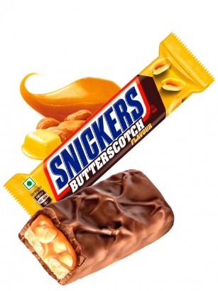 Barrita Snickers de Chocolate con Caramelo Butterscotch y Cacahuetes 40 grs.