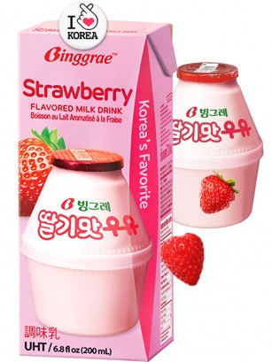 Batido Binggrae Coreano de Fresa | Nº1 en Corea | 200 ml.