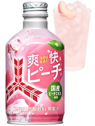 Refresco Mitsuya de Melocotón Blanco | Botella Aluminio 300 ml.