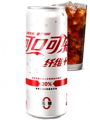 Coca Cola Plus Zero Fiber China 330 ml.