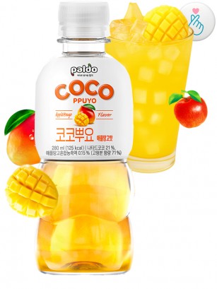 Bebida Coreana Jelly Sabor Manzana y Mango | Coco Ppuyo 280 ml.