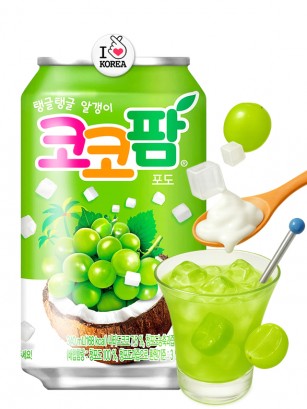 Bebida Coreana de Uva Verde con Leche y Coco Jelly | Milky Grape 340 ml.