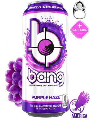 Bebida Energética Bang Purple Haze | Sin Azúcar | USA 473 ml.